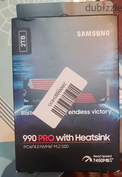 Samsung 2tb 990 pro with heatsink PCIE 4 NVME m. 2 SSD