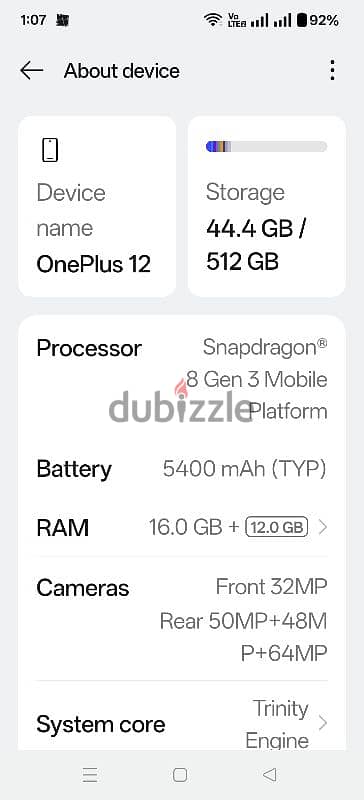 oneplus 12 /16Ram/ 512