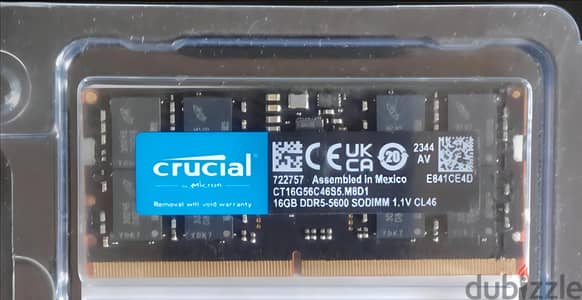 Crucial 16gb ddr5 5600 laptop memory module