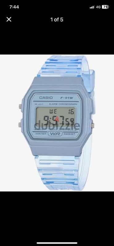 Casio Watch for Unisex F-91WS-2DF Digital Resin Band Blue