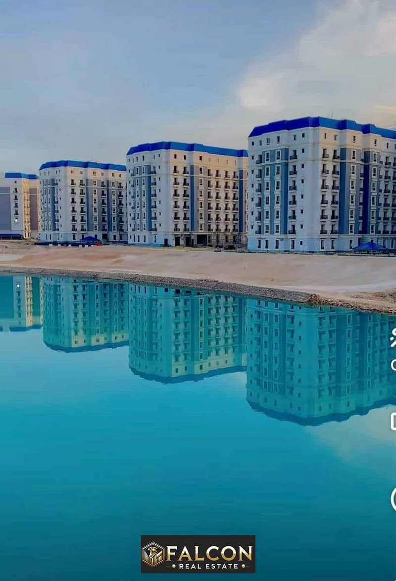 Apartment 130m immediate delivery, fully finished, in View Lagoon, in the residential district of the North Coast, El Alamein City 0