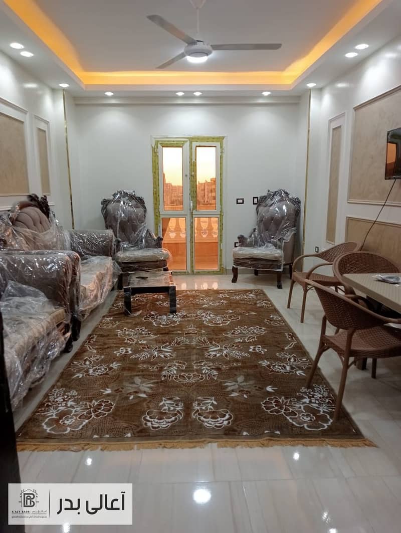 Apartment for sale in Badr City, 135 meters, super luxury, furnished and rented for 11,000 per month 0