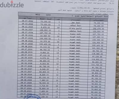 للبيع فى مدينتى شقه تقسيط بالB8على12سنه78متر