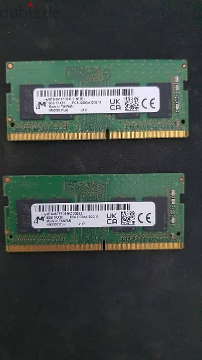 رامات 8 جيجا DDR4 3200 مايكرون Laptop