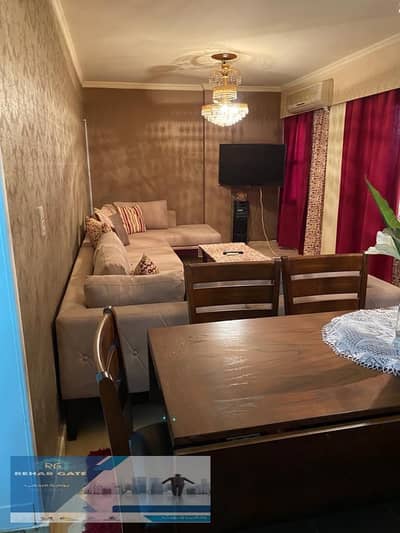 Furnished apartment for rent, 136 square meters + garden 45, in Al-Rehab City, in front of the old market