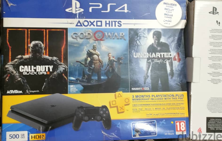 PS4 slim 500GB + 2 controller + 7 Games 2
