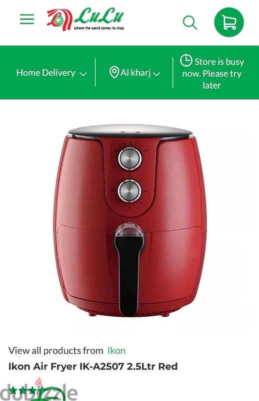 Ikon air fryer 2,5 Liter Red 2