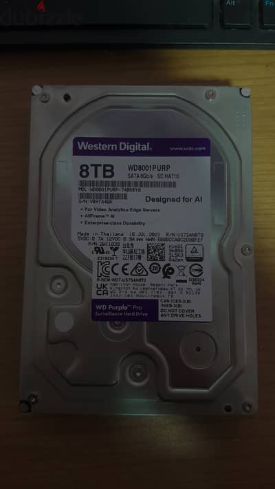 WD Purple pro 8tb 7200rpm 256mb cache hdd هارد