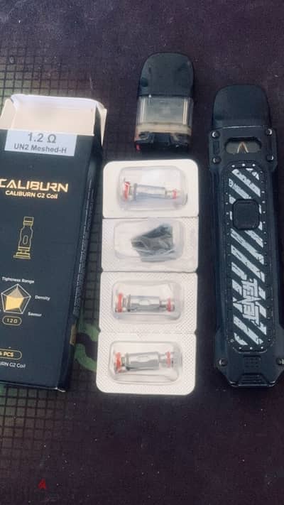 uwell caliburn tenet استخدام بسيط معاه 4 كويلات مقاومه 1.2 نفس سيجاره