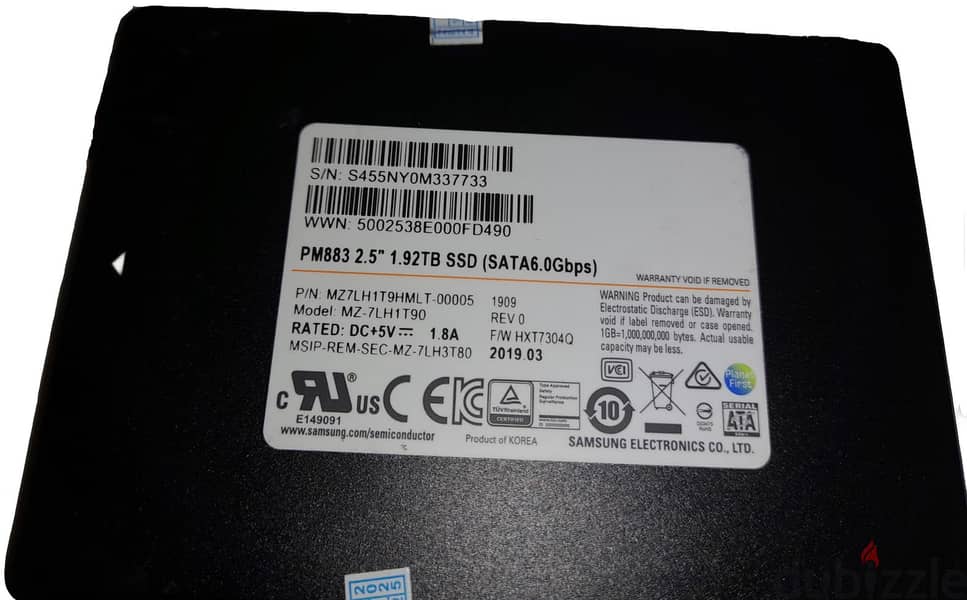 Samsung PM883 2TB SATA SSD 0