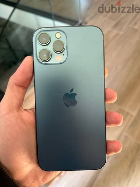 Iphone 12 pro max 256gb pacific blue حالة ممتازة 0