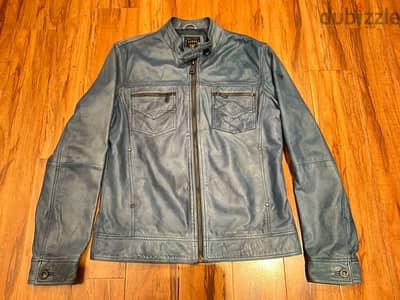 GUESS Men's Fitted Faux Leather Jacket