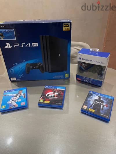 ps4 Pro like new with 1 controller and 3 games