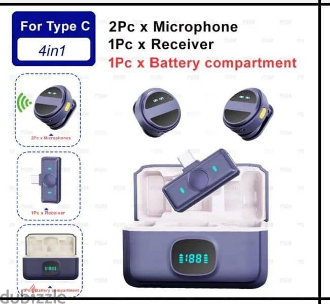 ميكروفون لاسلكي يدعم الطايب سي . wireless Microphone support type -C 2