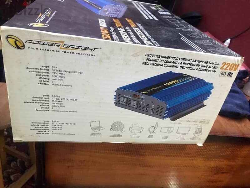 انفرتر جديد مستورد محول كهرباء من 12v الي 220v 1500W 7