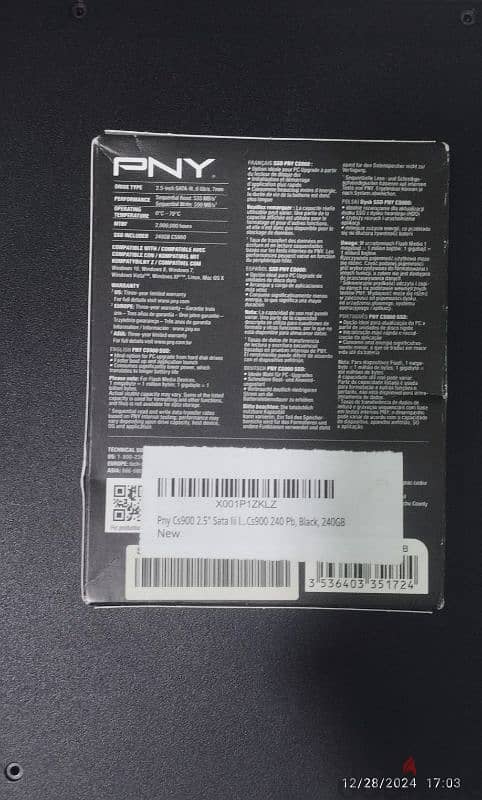 PNY 240GB SSD SATA 2.5 1