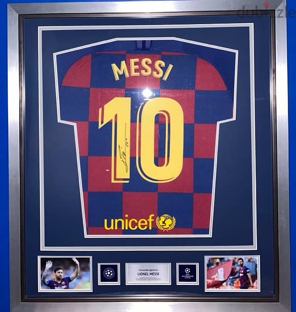 Lionel Messi UEFA Official Back Signed and Framed FC Barcelona 19-20 H 0