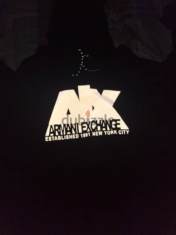 ARMANI EXCHANGE GLOW IN DARK HOODIE L 0