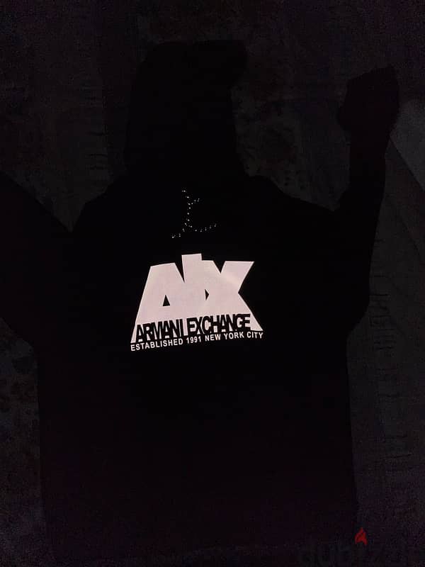 ARMANI EXCHANGE GLOW IN DARK HOODIE L 1