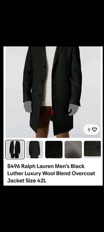 Ralph Lauren Luxury wool blend overcoat size 44L (XXL)from France 6