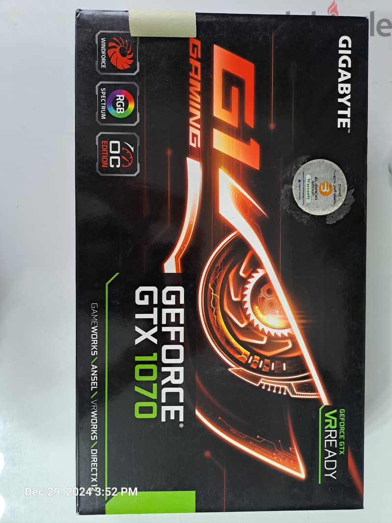 Gigabyte GTX 1070 G1 Gaming 8 GB GDDR5 7