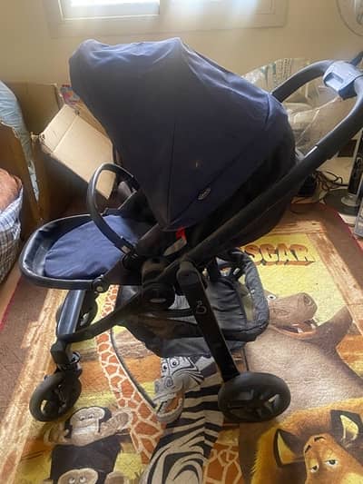 Graco evo stroller with rain cover and double fleece coat