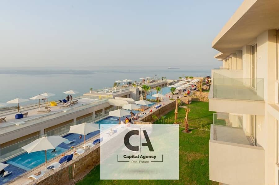 Chalet for sale directly on the sea suitable for investment with 5% down payment in installments up to the longest payment plan in | Monte Galala 0