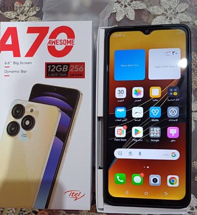 موبايل itel a70 256 12 ramزيرو