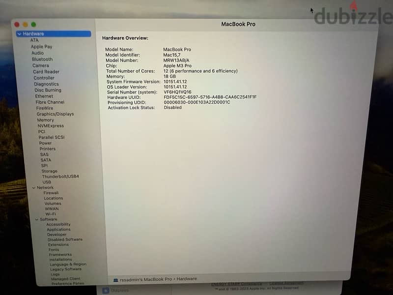 MacBook Pro M3 18 RAM , 512G ssd كسر الزيرو 1