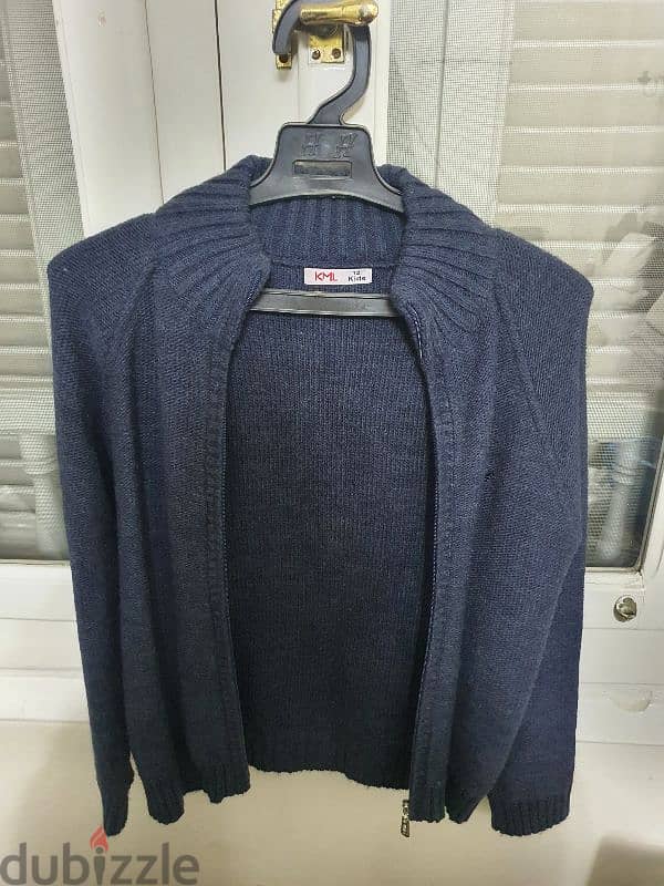 Navy blue heavy wool jacket size 12 years 1