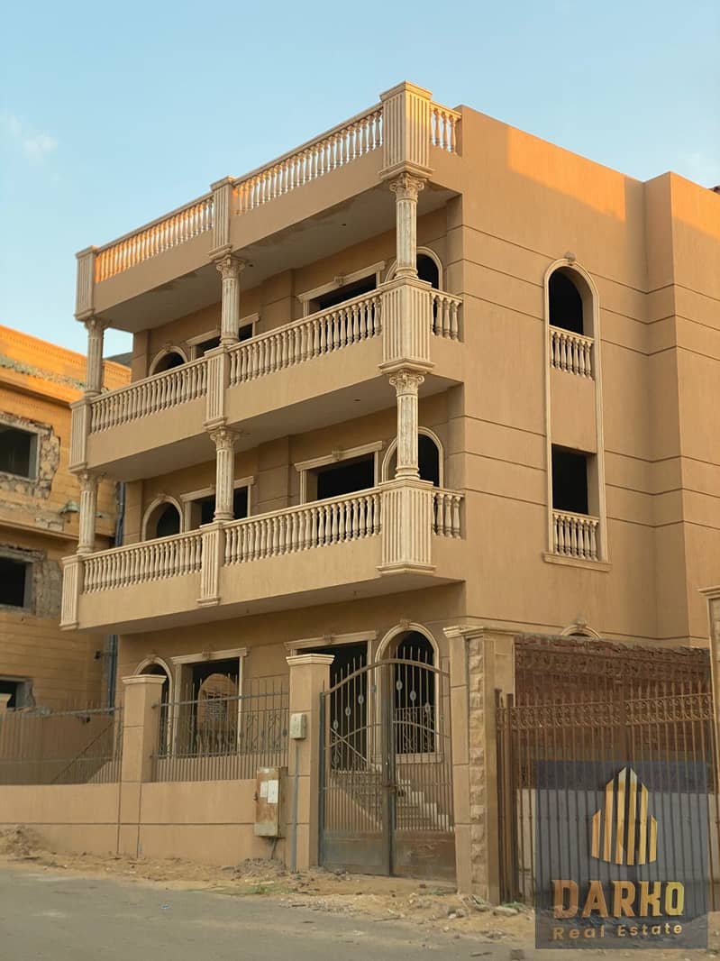 Villa for sale in the villas area, West Sumed, semi-finished, fully built, separate floors, 6th of October, next to Misr University and the banks comp 0