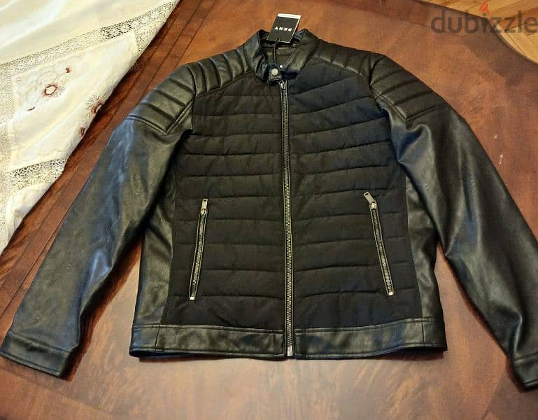 DKNY Men's Leather Jacket NEW جاكيت للرجال 3