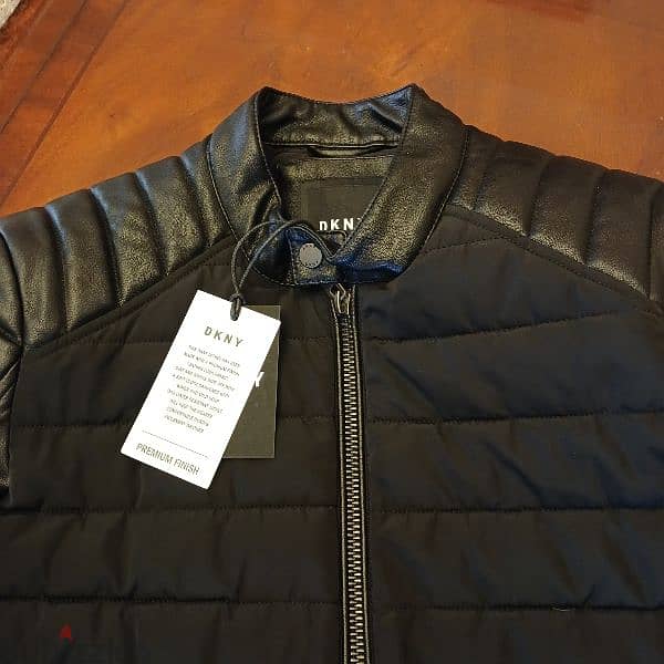 DKNY Men's Leather Jacket NEW جاكيت للرجال 4