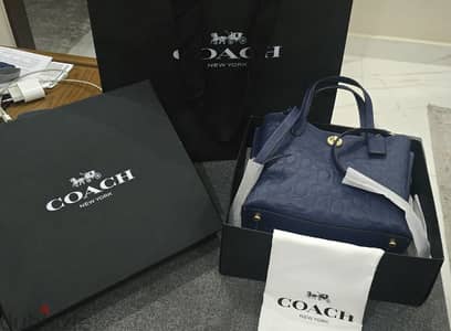 COACH Willow Tote 24 In Signature Leather- Blue