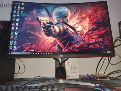 شاشة AOC CQ27G2 27 Super Curved Frameless Gaming Monitor QHD 2K 144hz