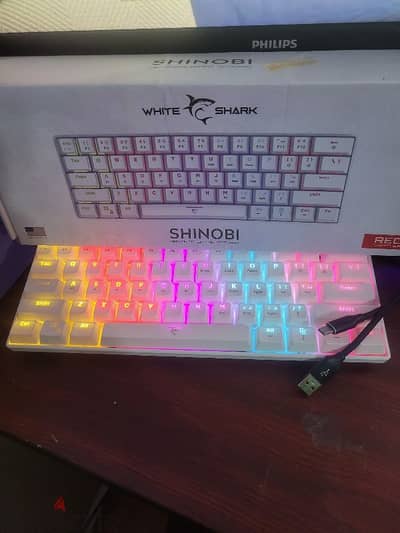 White Shark Shinobi White Mechanical Gaming Keyboard كيبورد جامنج