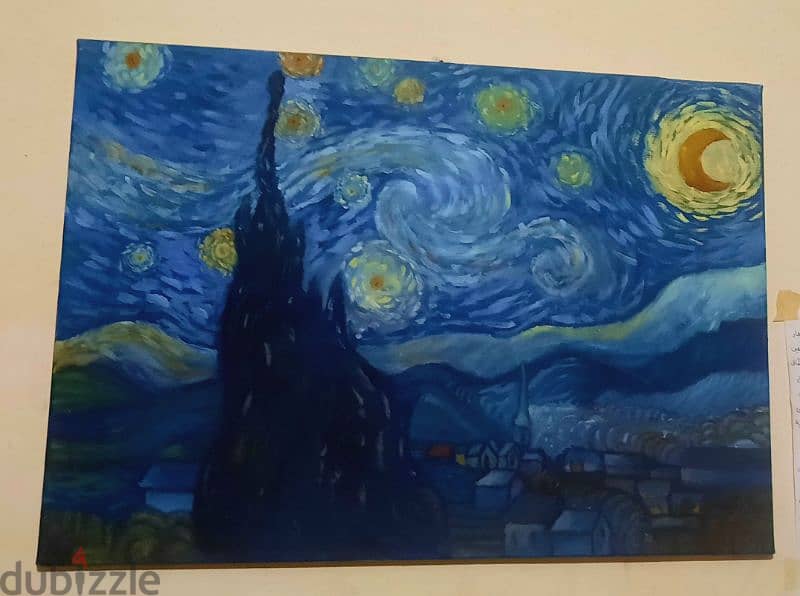 لوحة ليلة النجوم starry night فان جوخ 0