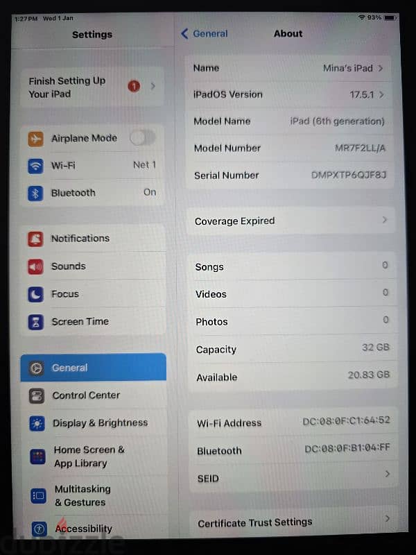 apple ipad tap ايباد الجيل السادس جديد وليس كسر 0