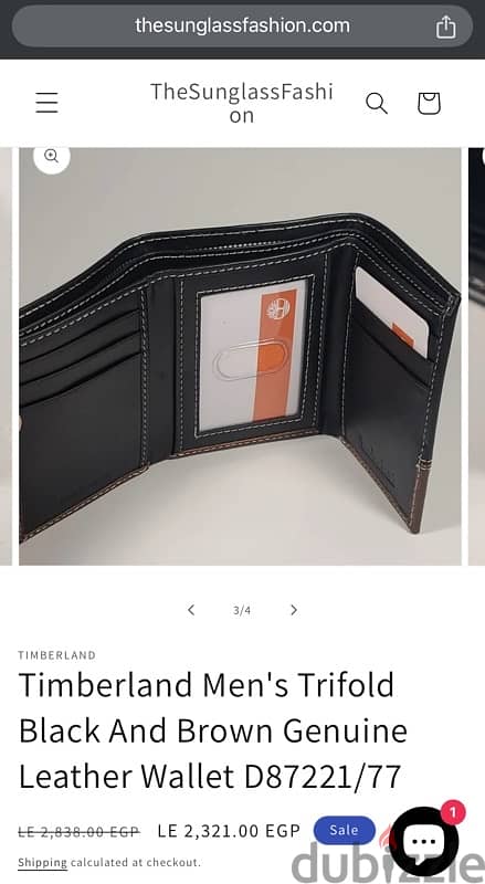 Timberland genuine leather trifold wallet new 1