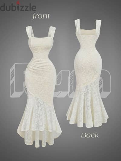 White Lace Evening Dress + White High Heel Shoes for Sale