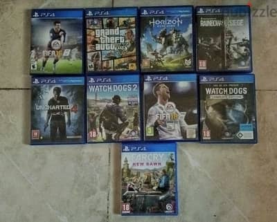 ps4 Fifa 18-16   Horizon   Rainbow six   Farcry  Gta  Watch dogs 1-2