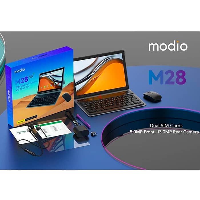 Modio m28 5g tablet with touch pen - 512/8g silver جديد متبرشم 2