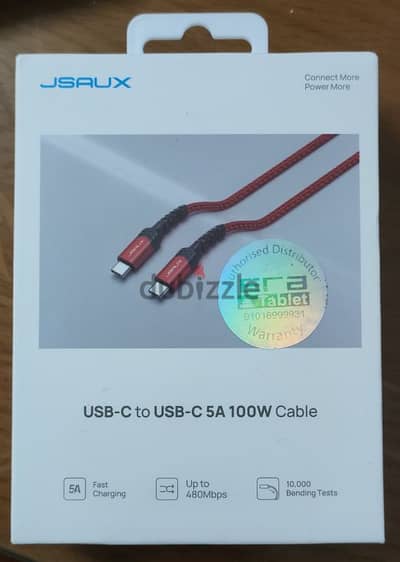 JSAUX type-C to type-C 5A 100 Cable RED