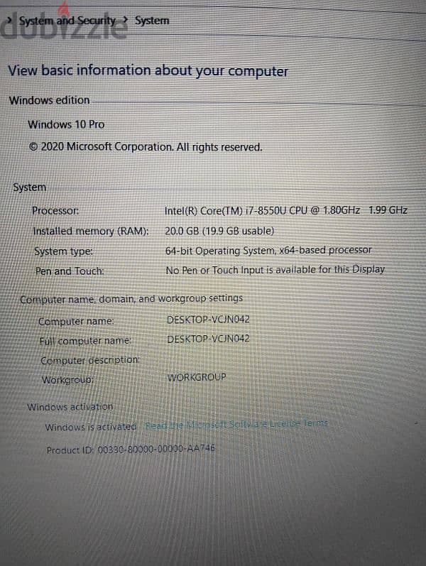 Lenovo Ideapad core i7, 8th generation 10