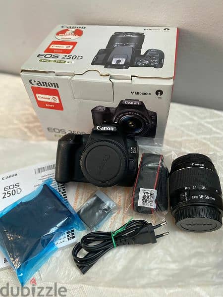 كانون D250 lens 18/55 كسر زيرو بكل مشتملاتها 1