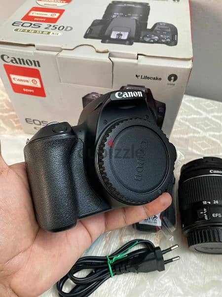 كانون D250 lens 18/55 كسر زيرو بكل مشتملاتها 2