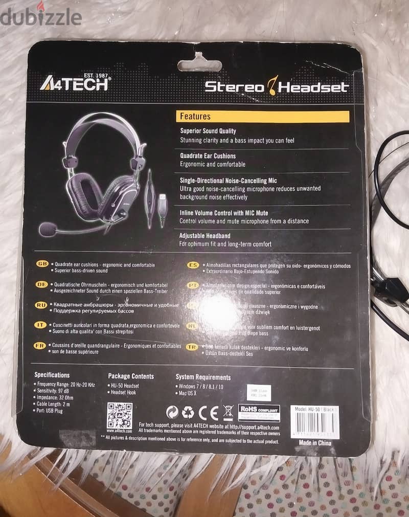 A4tech headset with noise cancelling 4