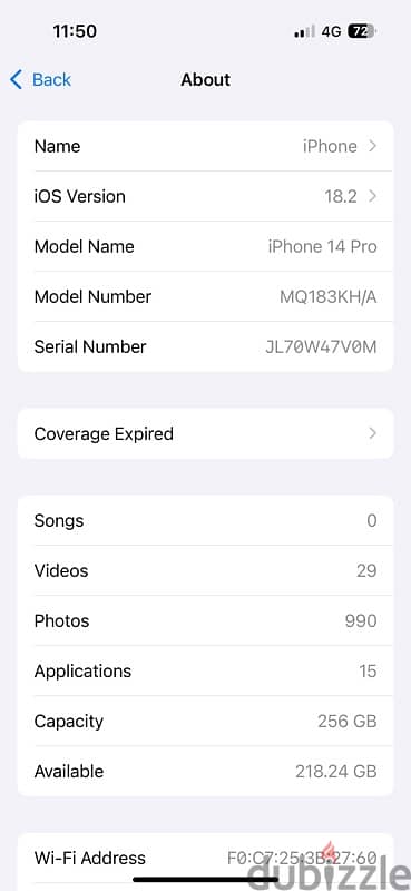 iPhone 14 Pro  waterproof 256 battery 86%  model M 3