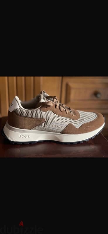 HUGO BOSS MIXED-MATERIAL TRAINERS WITH SUEDE AND FAUX LEATHER