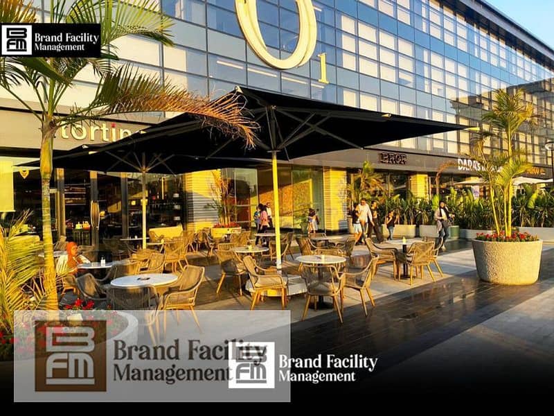 Fully finished restaurant for rent with a direct frontage on Mohammed Naguib Axis, located in the heart of New Cairo's Fifth Settlement. prime lo 0